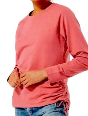 Pact Organic Cotton Coral Long-Sleeve Side Tie Top M